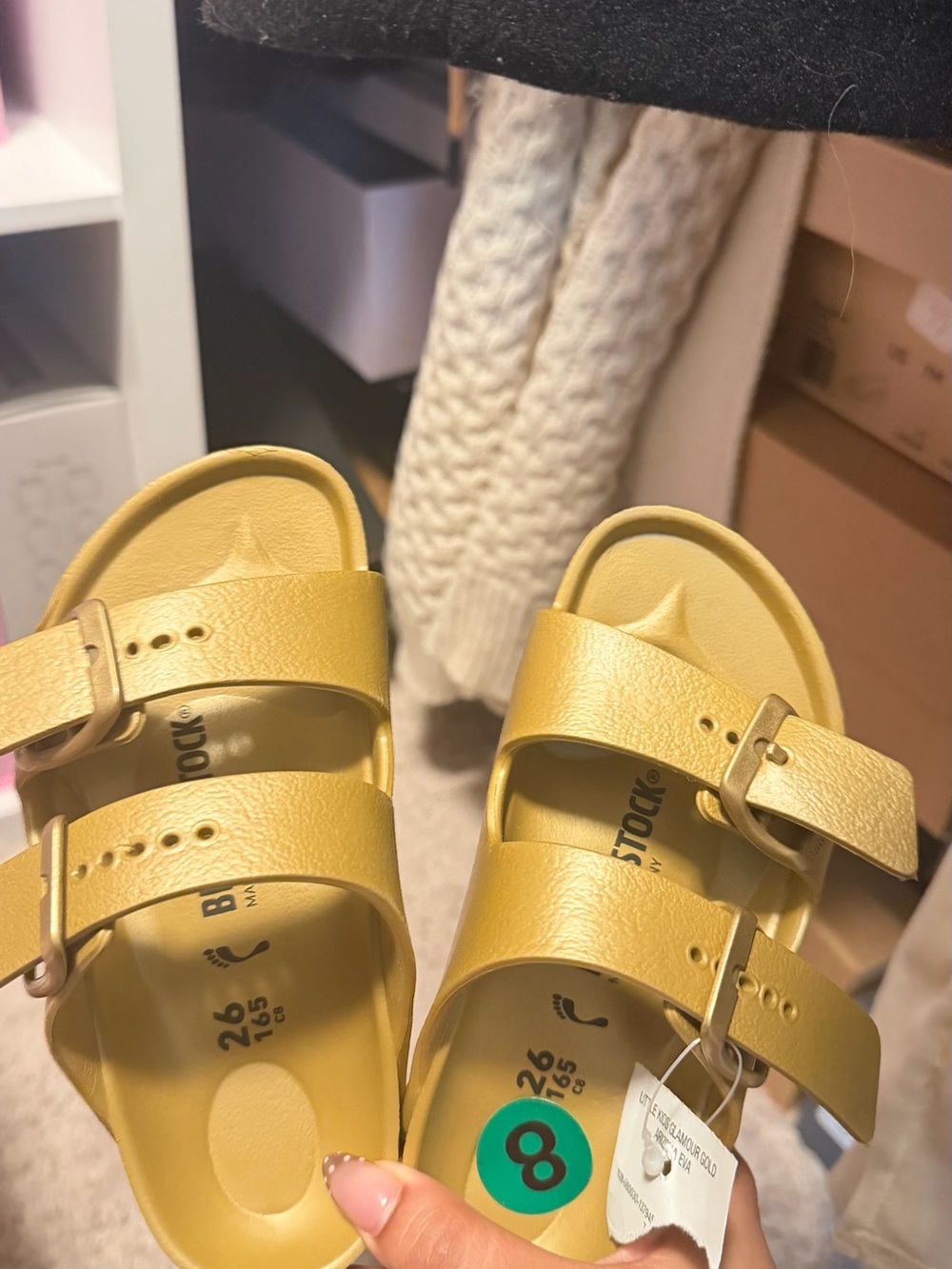 Birkenstock Kids Two-Strap Sandals in Mustard